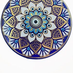 Gold Flower Blossom Evil Eye — Nazar Macramé Wall Décor