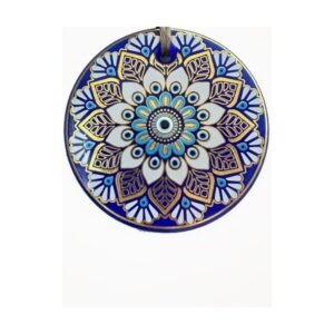Gold Flower Blossom Evil Eye — Nazar Macramé Wall Décor