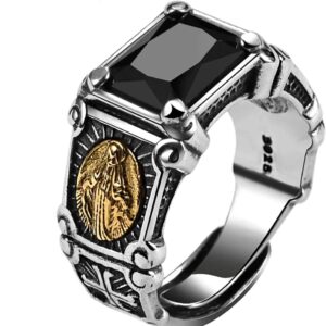 Sterling Silver Ottoman Tughra Ring — Black Onyx