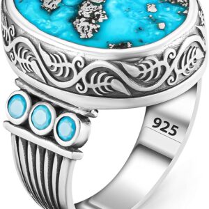 925 Sterling Silver Turquoise Ring — Ottoman Style
