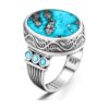 925 Sterling Silver Turquoise Ring - Ottoman Style Turkish jewellery