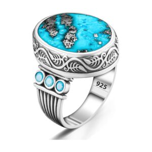 925 Sterling Silver Turquoise Ring — Ottoman Style