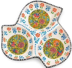 Turkish Ceramic Covered Candy Dish with İznik Design motifs