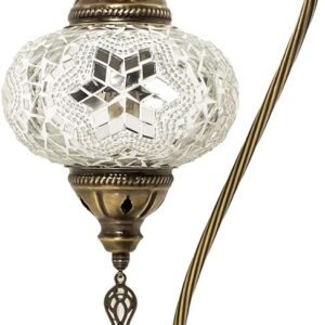 Handmade Turkish Mosaic Table Lamp — Swan Neck Collection